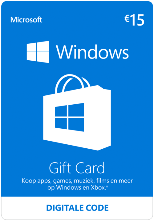 Windows Gift Card 15 euro - Direct Digitaal Geleverd