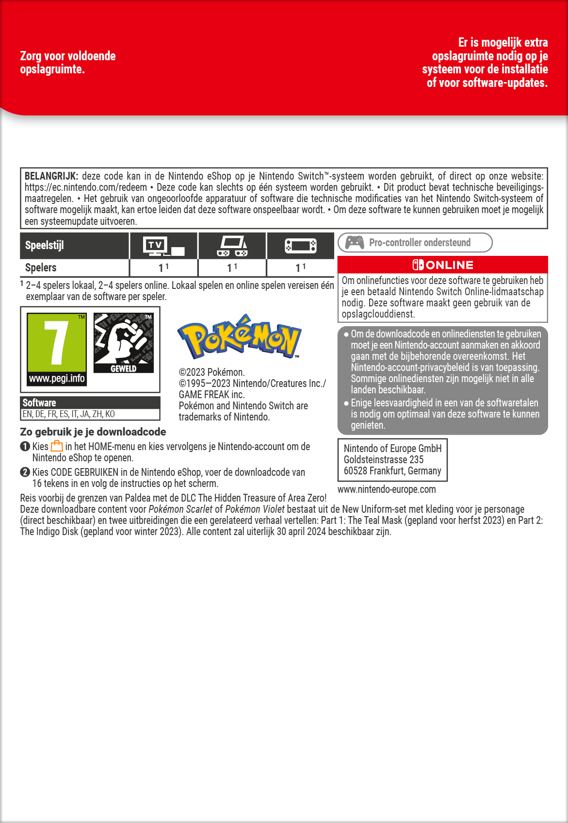 Pokémon: Scarlet & Violet DLC - The Hidden Treasure of Area Zero - Game Uitbreiding - GamesDirect®