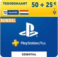 PlayStation® Plus Essential 12 Maanden €71,99 TEGOEDKAART + rest wallet €3,01